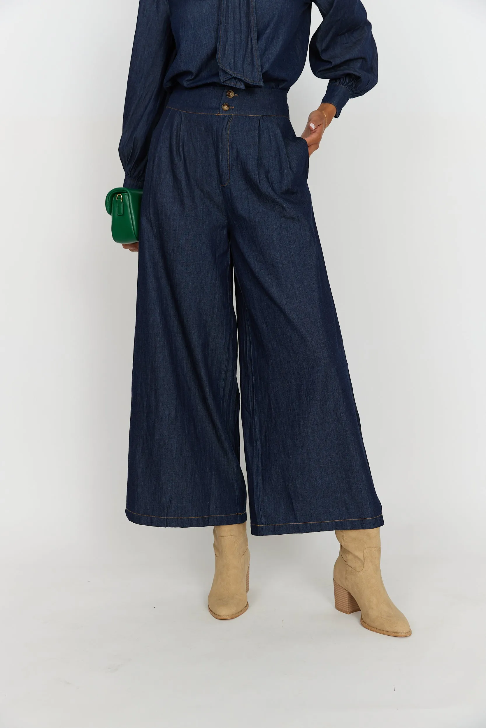 Altha Wide Leg Denim Pants