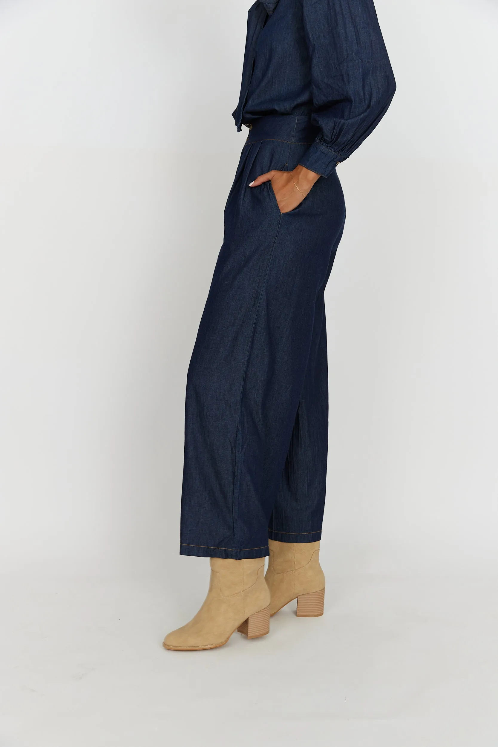 Altha Wide Leg Denim Pants