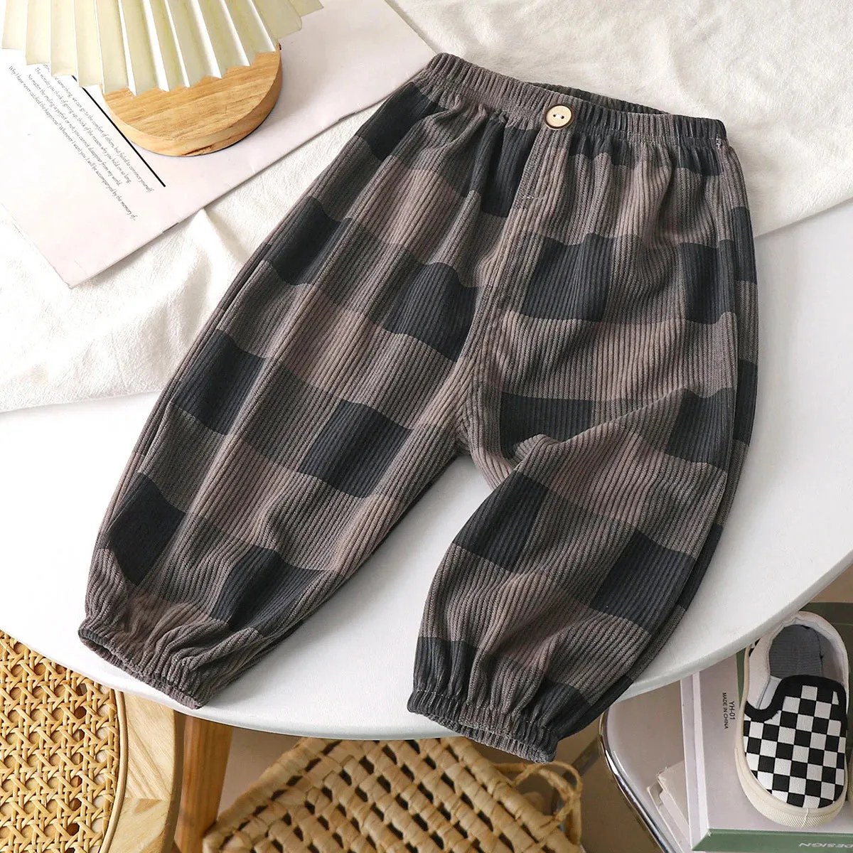 Baby Boys Girls Flared Pants Fashion Children Long Pants Toddler Girls Trousers Pocket Kids Casual Flower Pants 2 to 6 Years