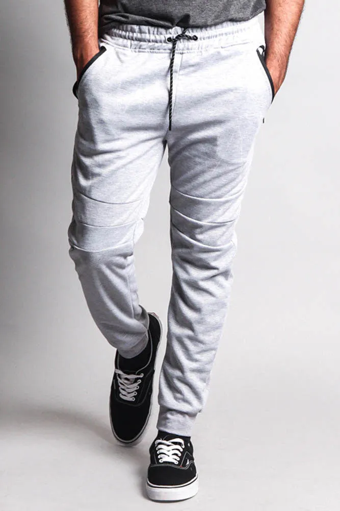 Basic Tech Sweat Pants with Contrasting Zippers