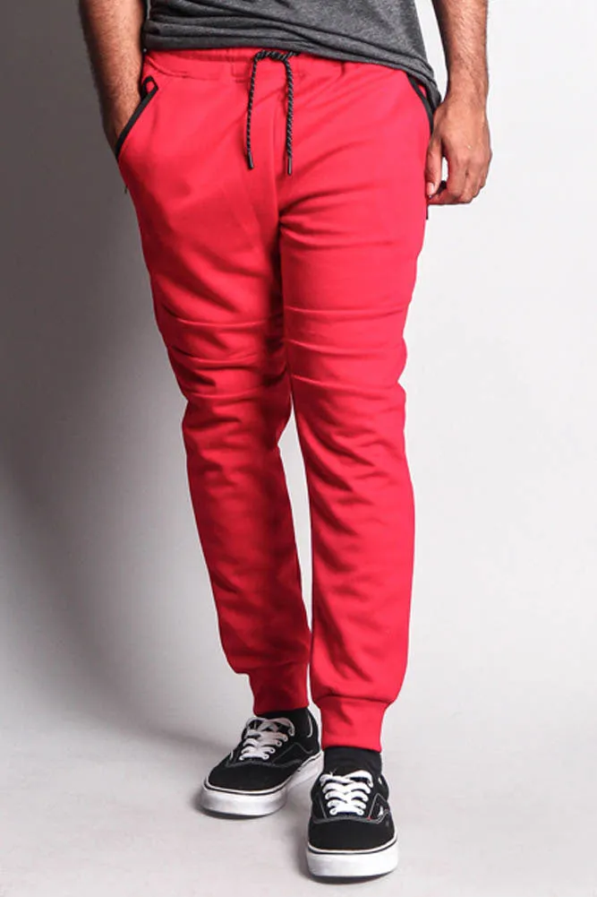 Basic Tech Sweat Pants with Contrasting Zippers