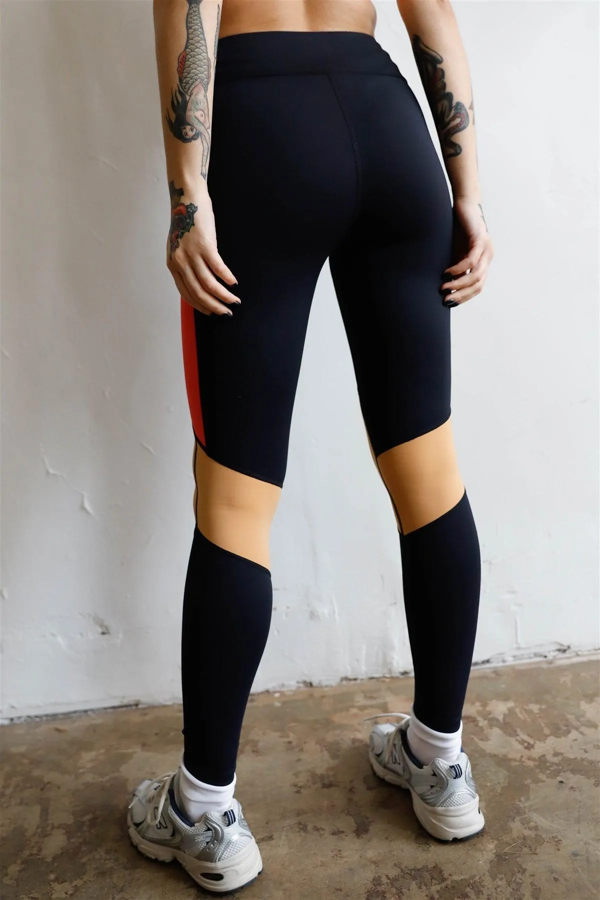 Black Colorblock High Waist Active Yoga Legging /1-3