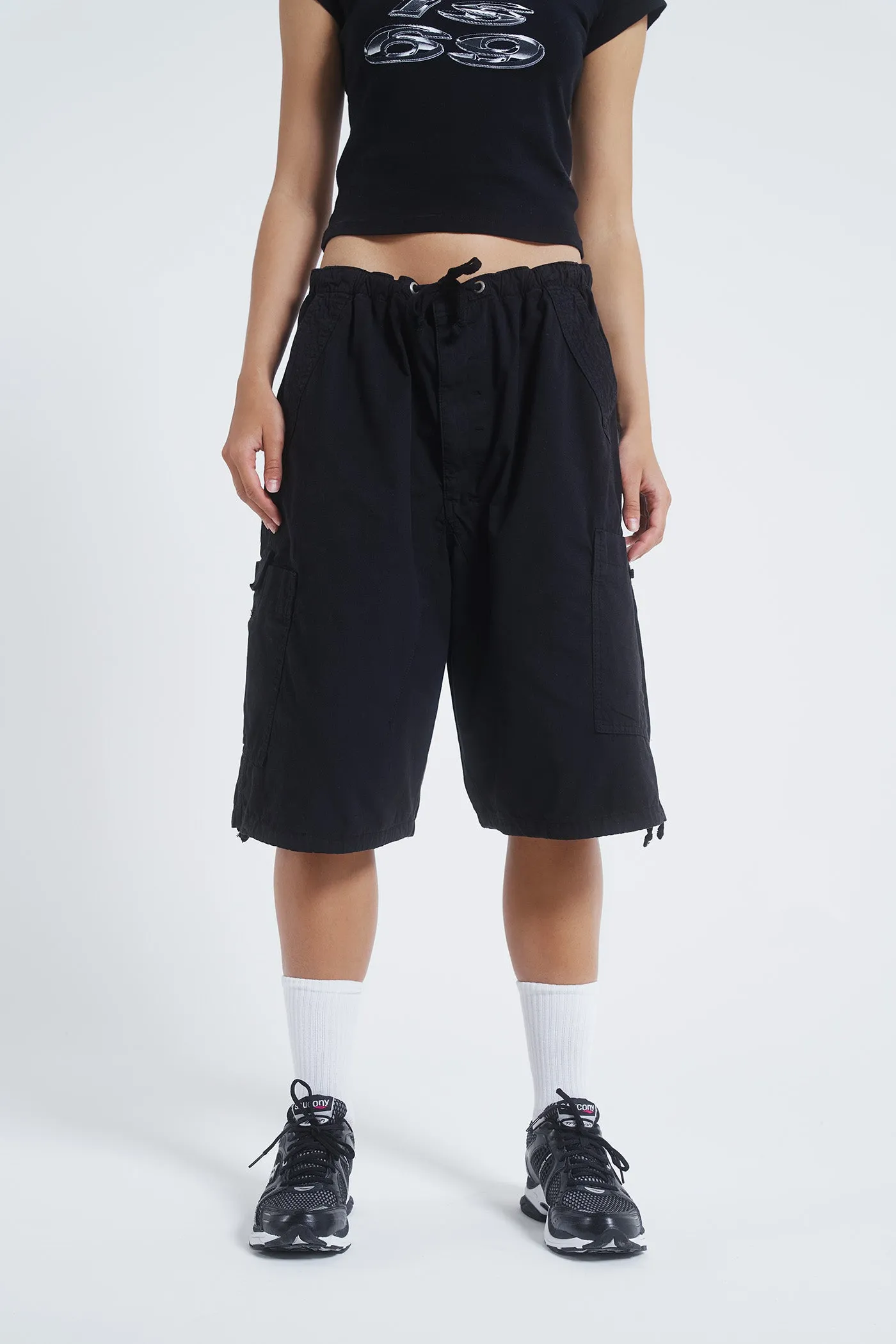 Black Parachute Cargo Shorts