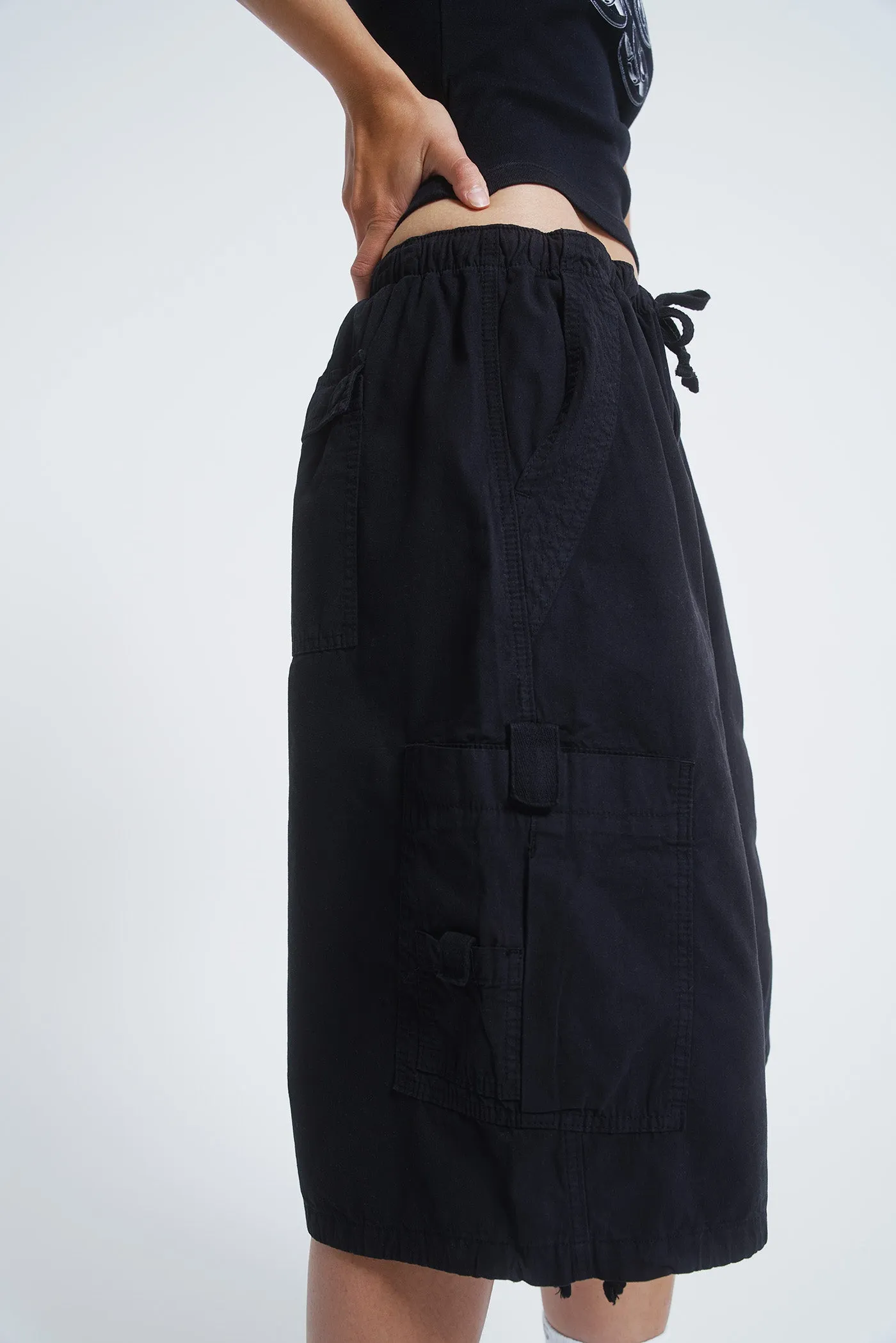 Black Parachute Cargo Shorts