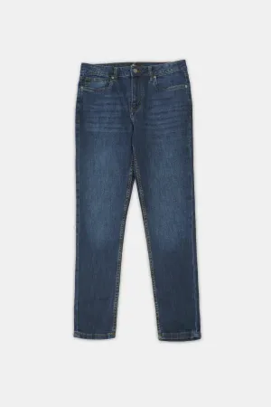 Blue Tapered Jeans