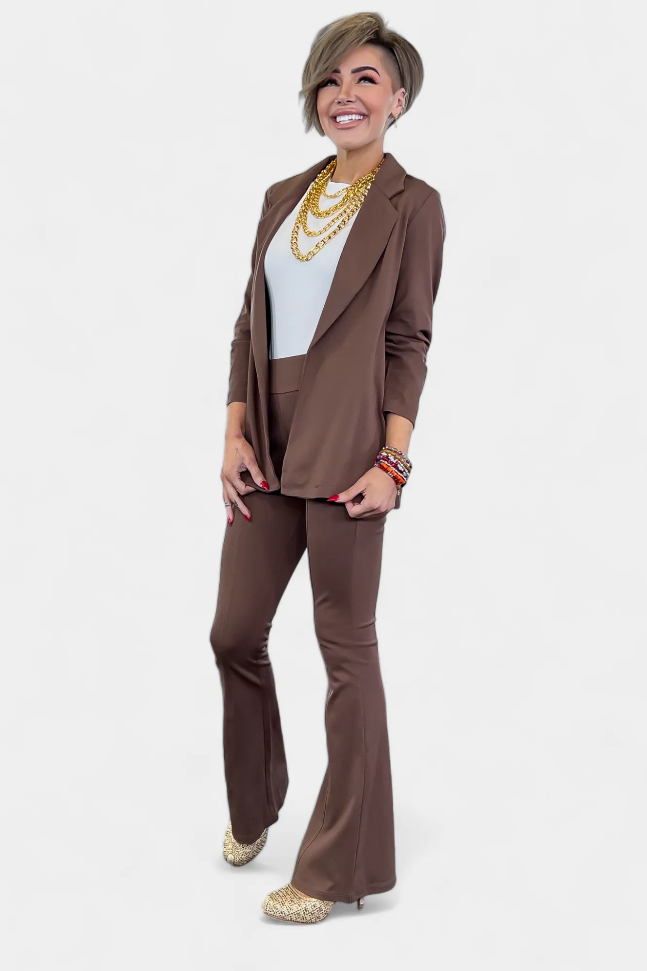 Brown High Waisted Flare Pants [NO RETURNS]