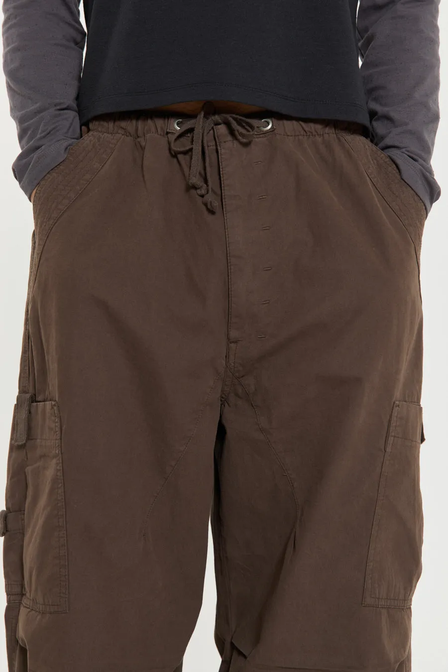 Brown Parachute Cargo Pants