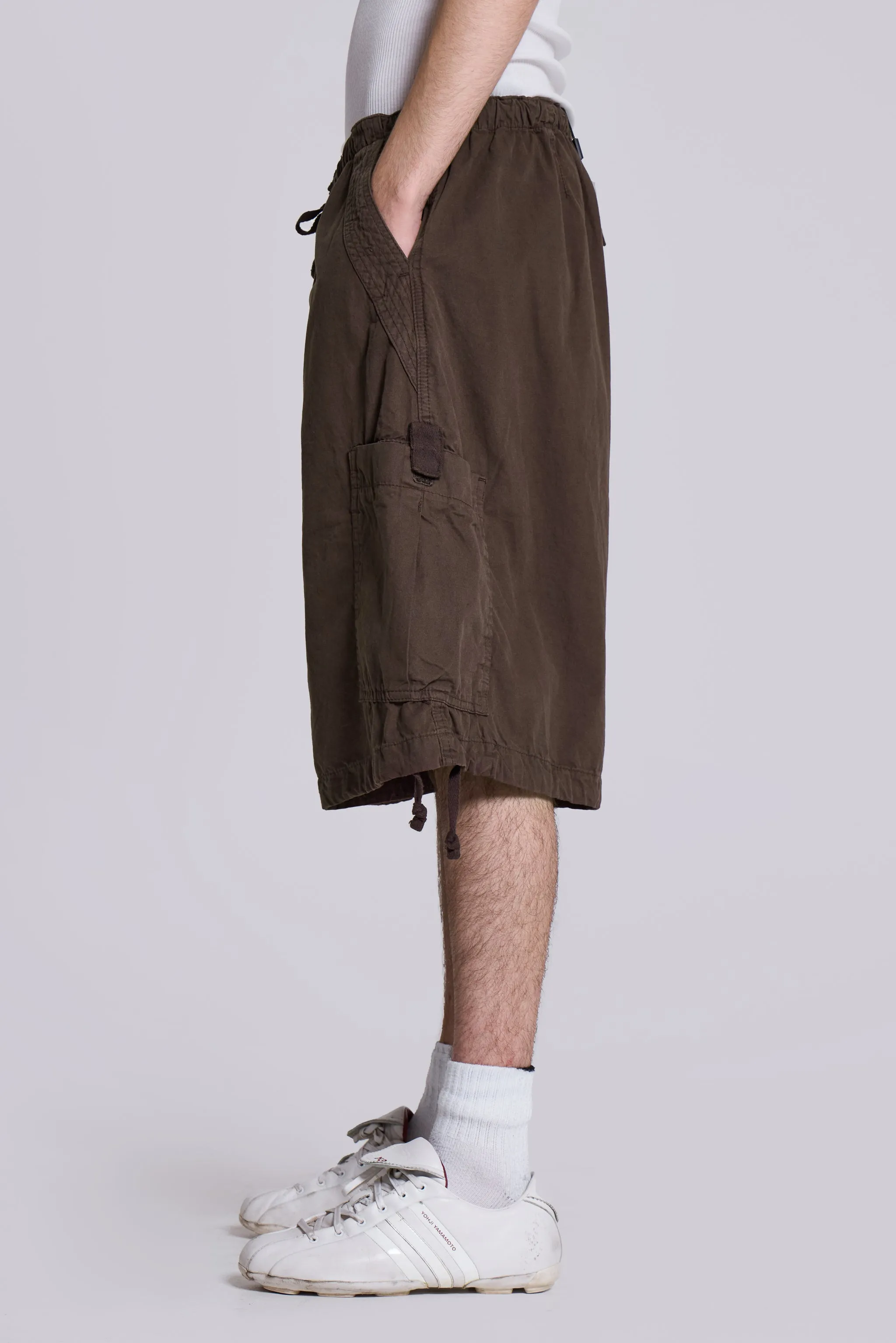 Brown Parachute Cargo Shorts