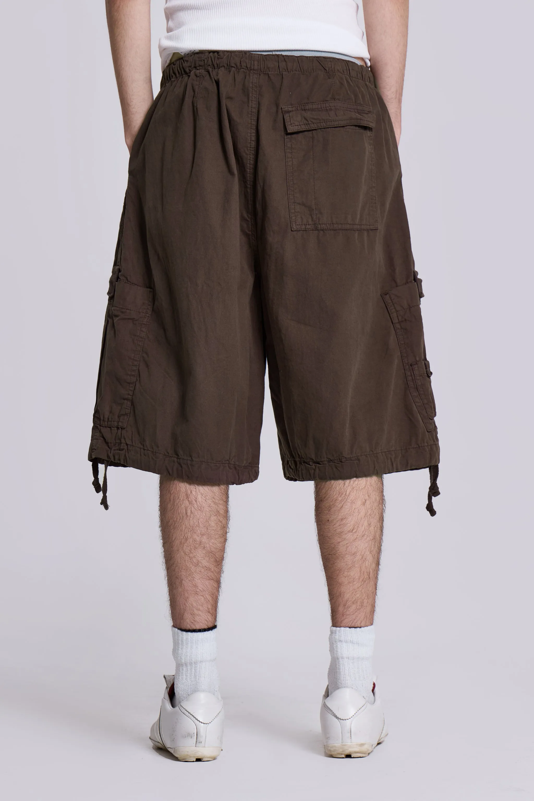 Brown Parachute Cargo Shorts