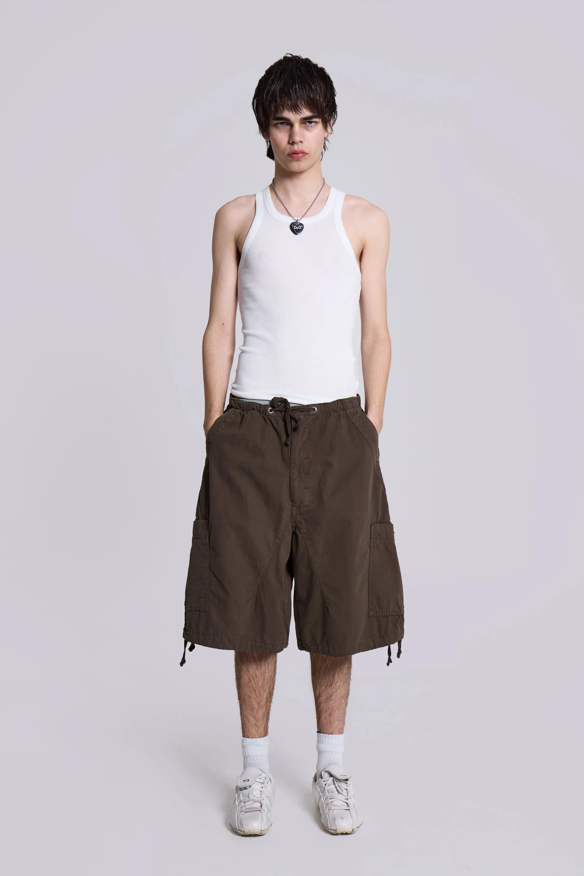 Brown Parachute Cargo Shorts