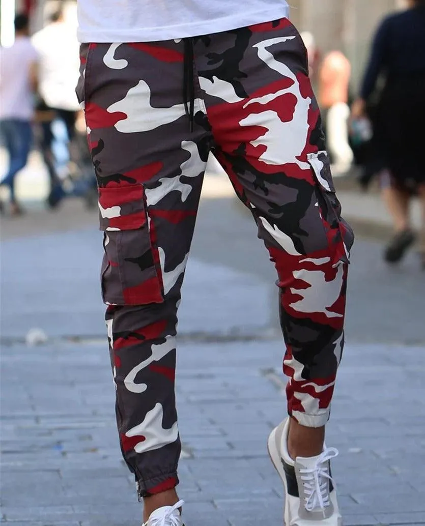 Casual Colorful Camouflage Pants Men Elastic Comfortable Trousers