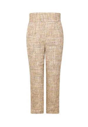 Classic elegant plaid tweed trousers.