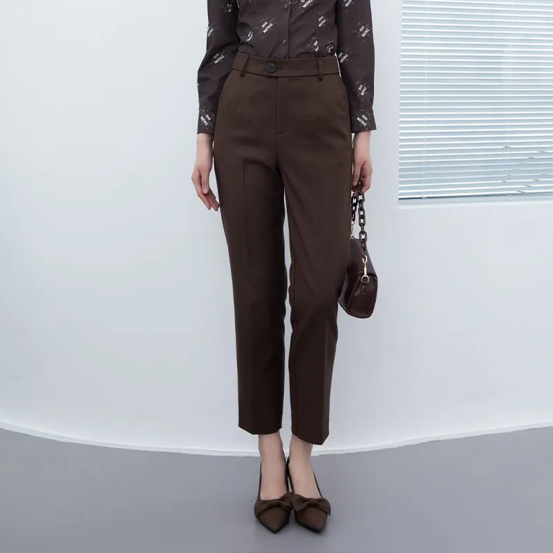 Dark Brown Straight Leg Pants