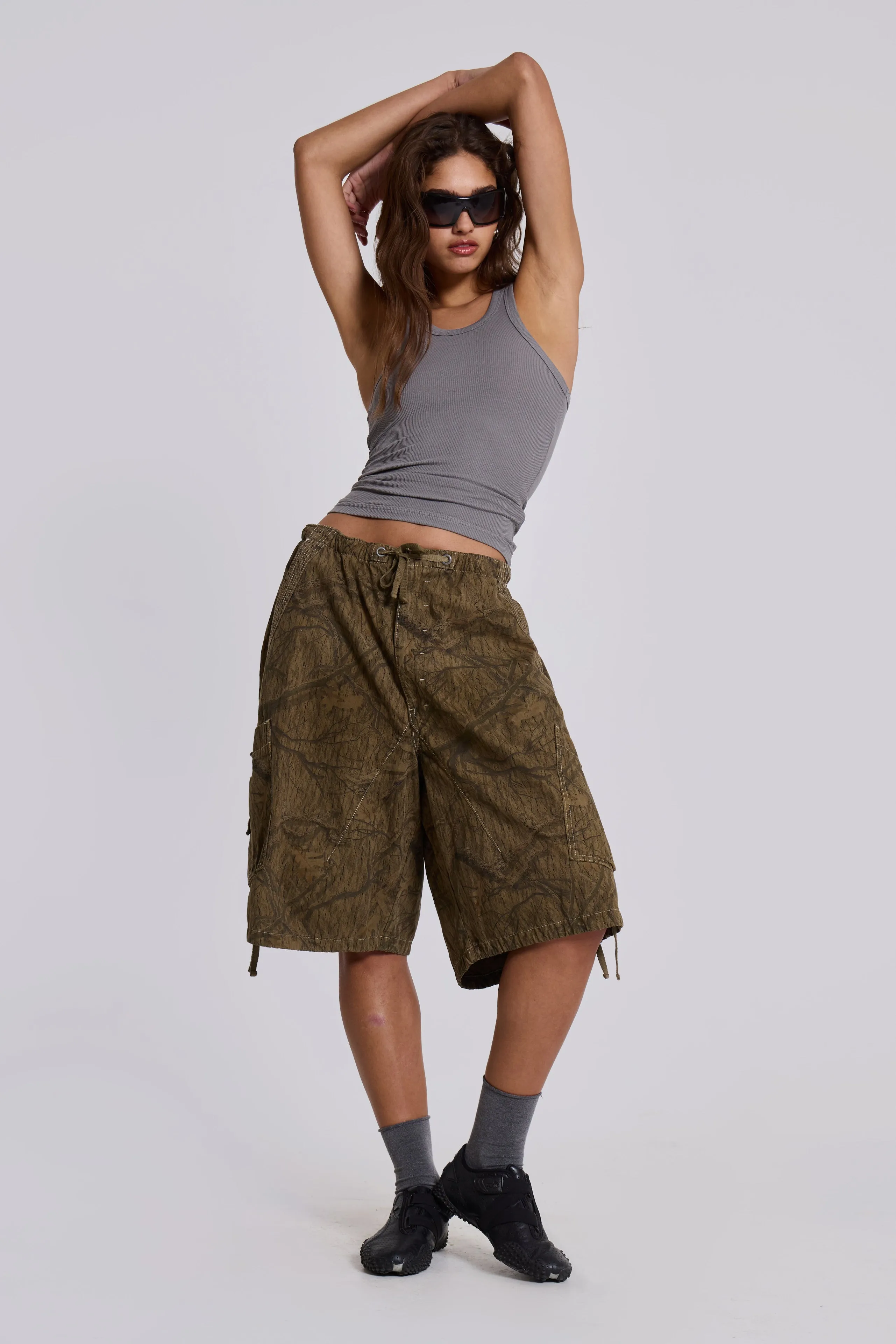 Forest Camo Parachute Shorts