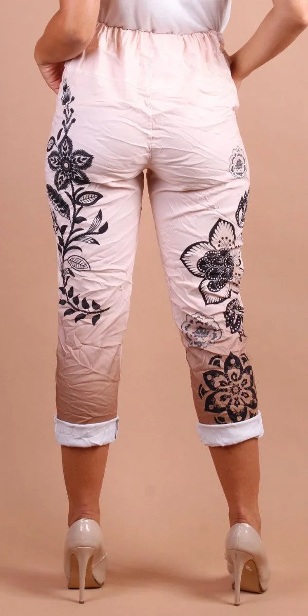 Geniviv Ombre Floral Print Pant