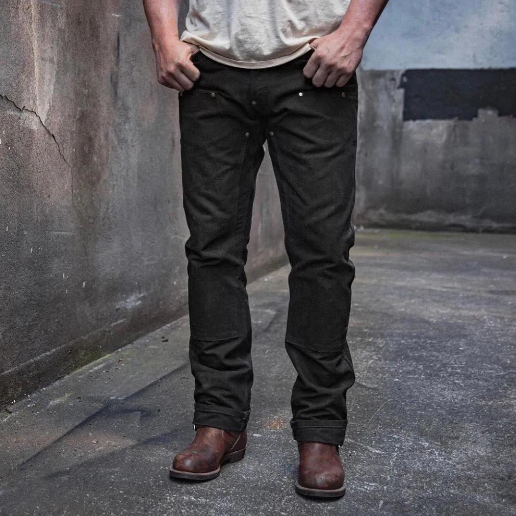 GN.01 Waxed Canvas Fitted Work Pant - Black