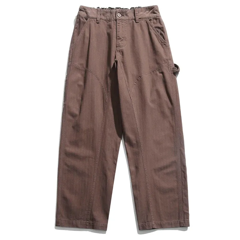 Japanese Streetwear Loose Straight Cargo Pants - Vintage Casual Trousers