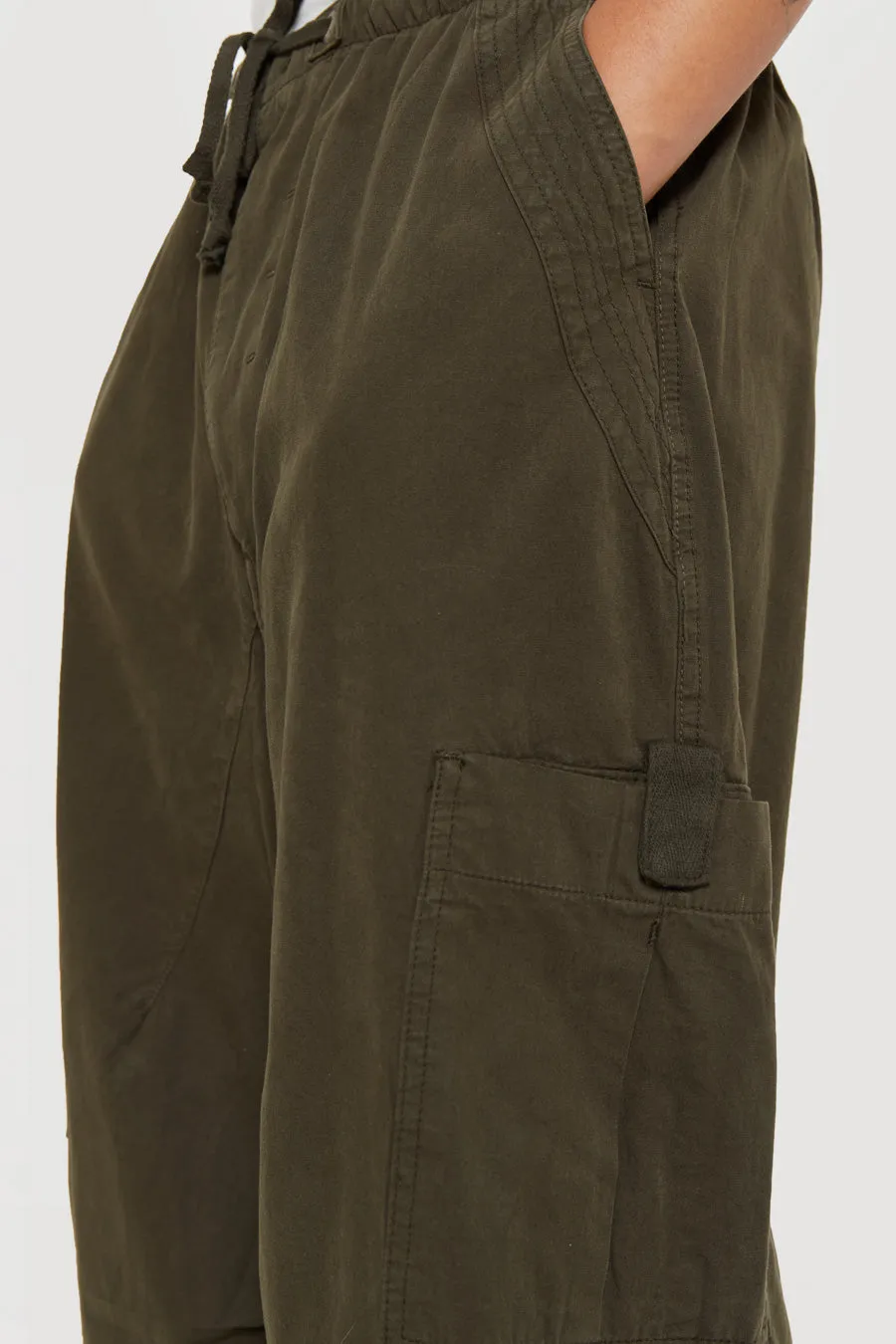 Khaki Parachute Cargo Pants