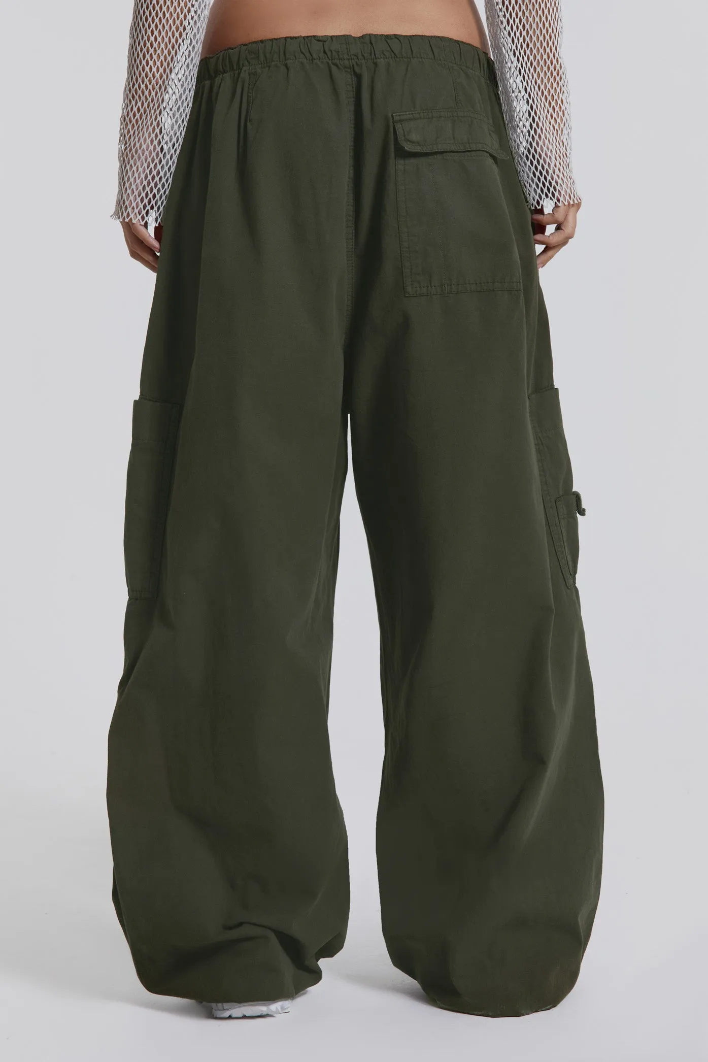 Khaki Parachute Cargo Pants