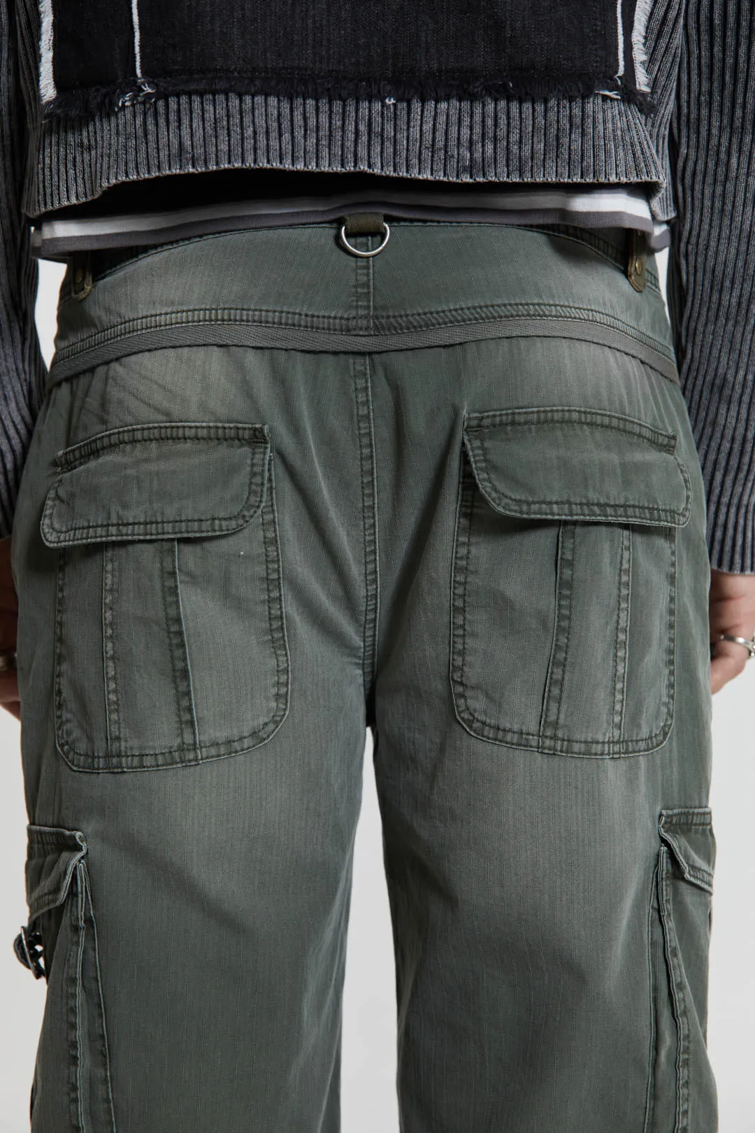 Khaki Straight Leg Cargo Trousers