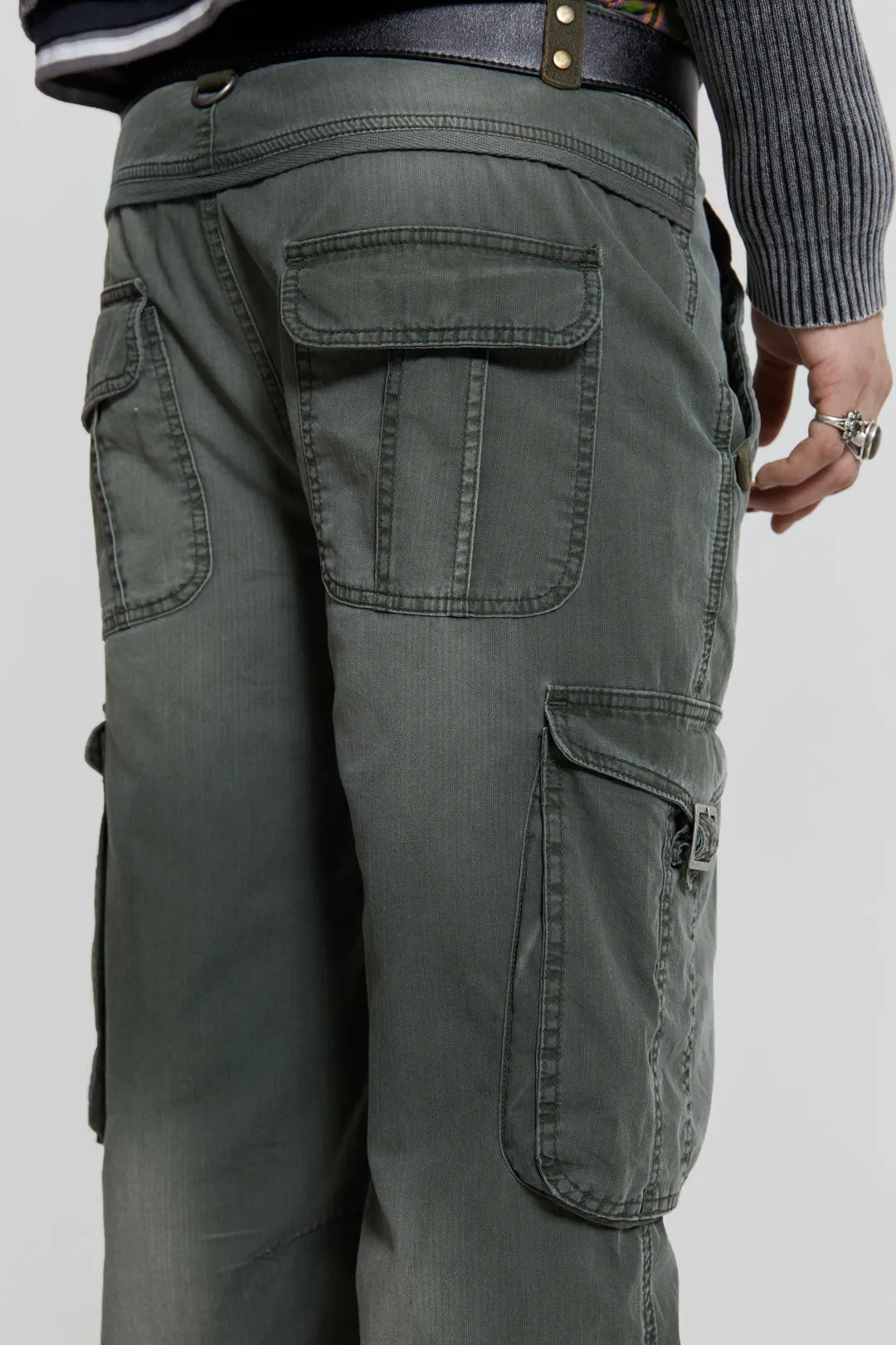 Khaki Straight Leg Cargo Trousers