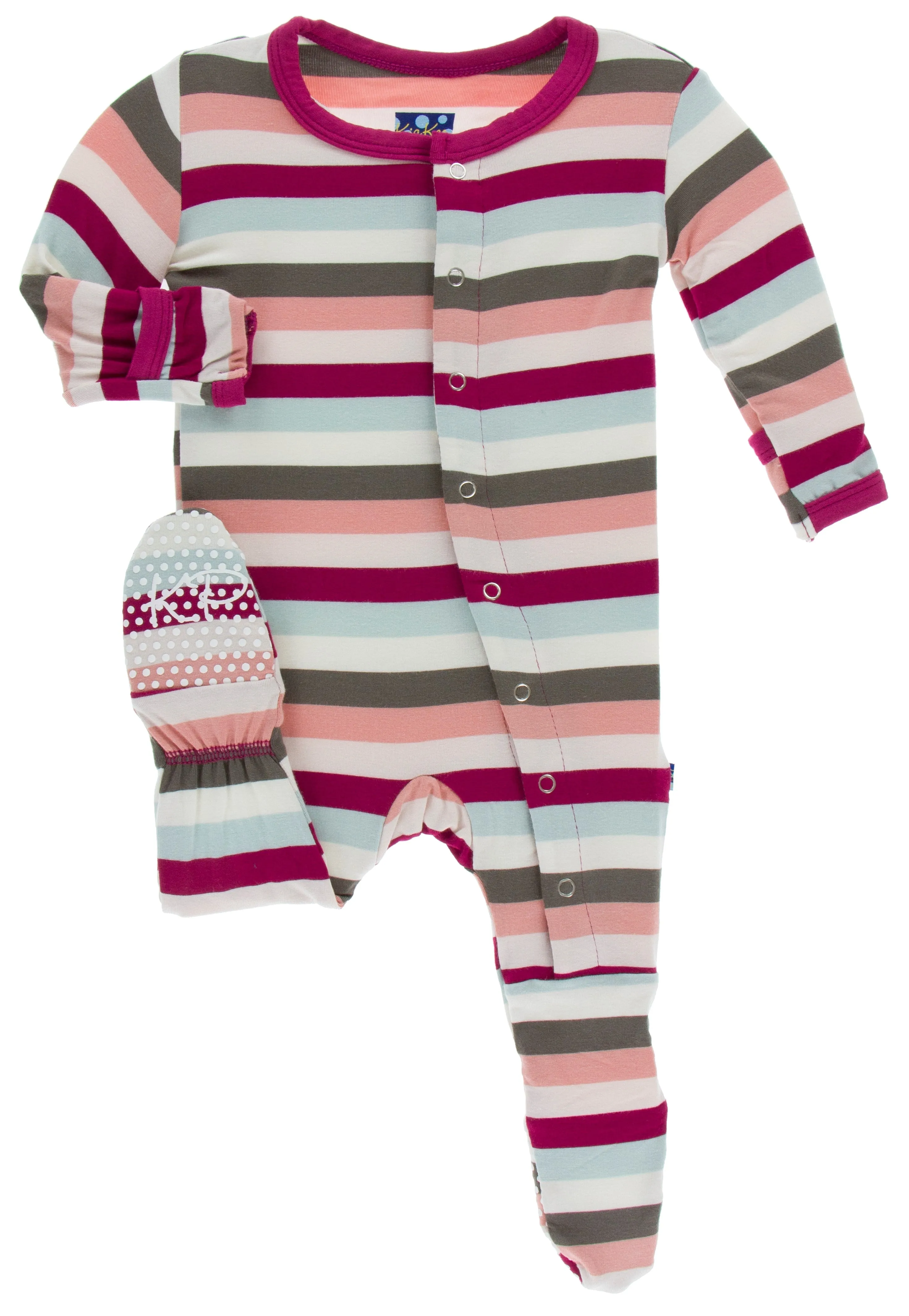 KicKee Pants Geology Stripe Footie with Zipper