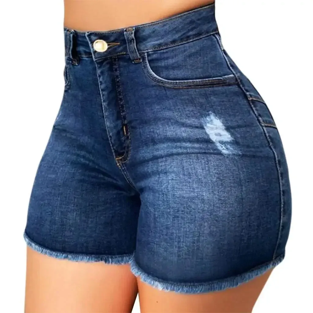 LVSANW Amazon Best Seller Independent Station Fashionable Slim Fit Denim Shorts For Women European American Foreign Trade Elastic