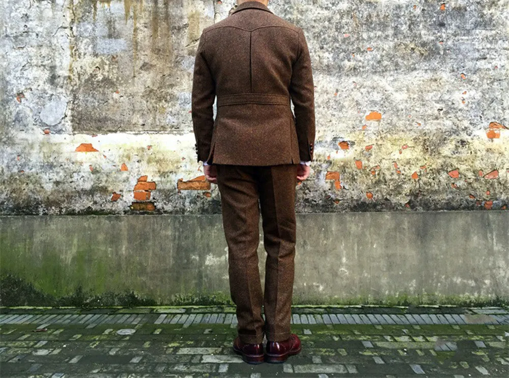 Men's 1930s Brown Tweed Pants