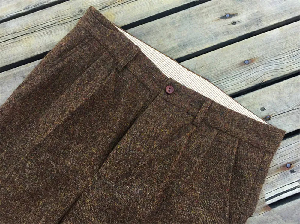 Men's 1930s Brown Tweed Pants