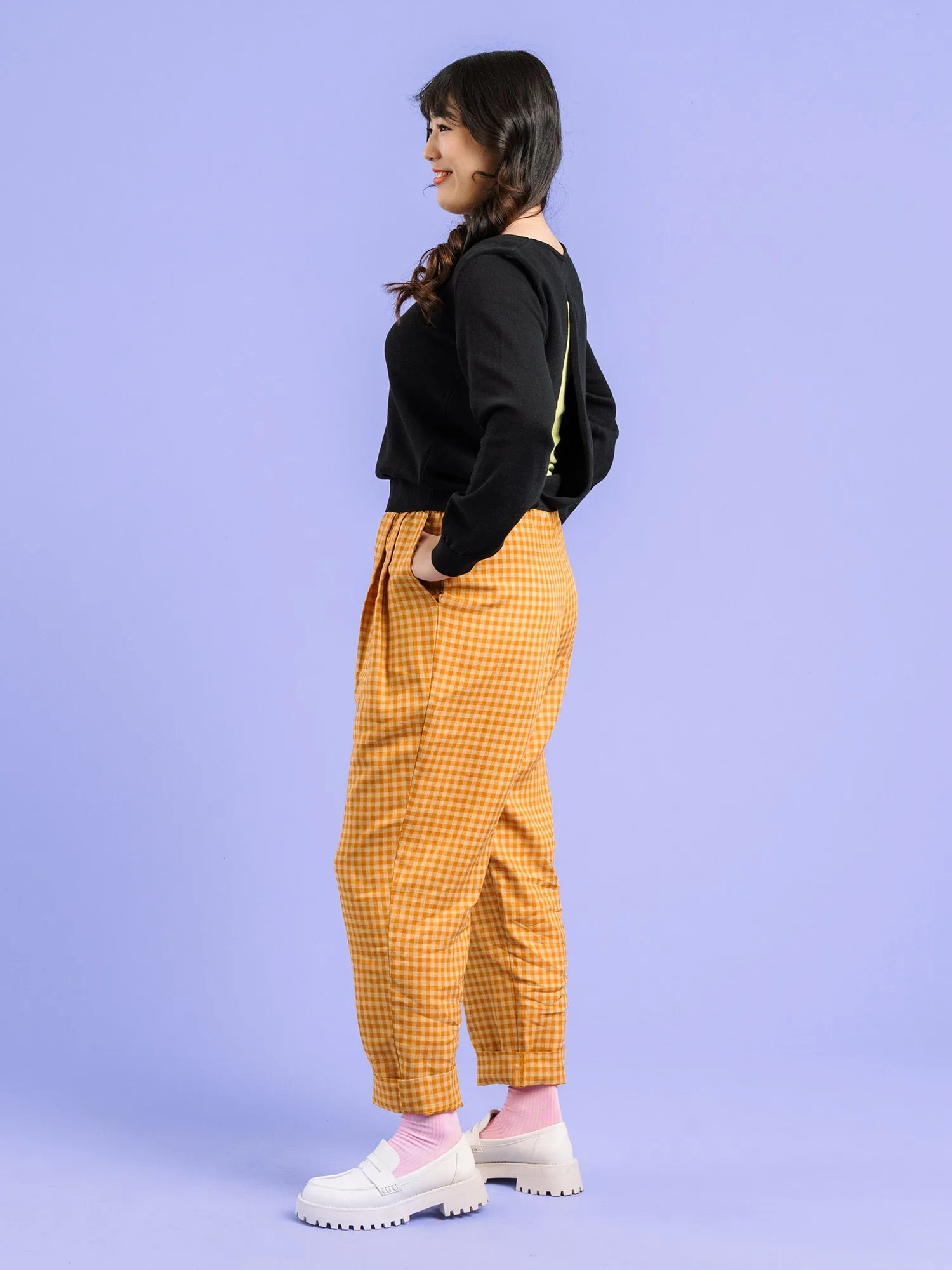 Miles Linen Pants Gingham Orange