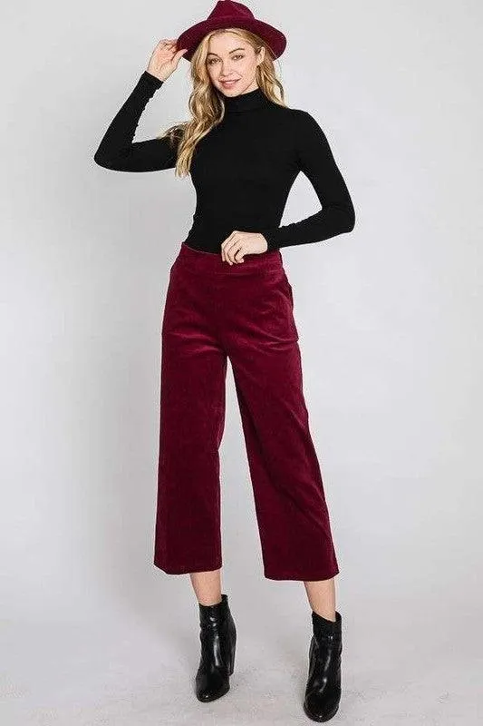 Plus Size Velvet Capri Pants