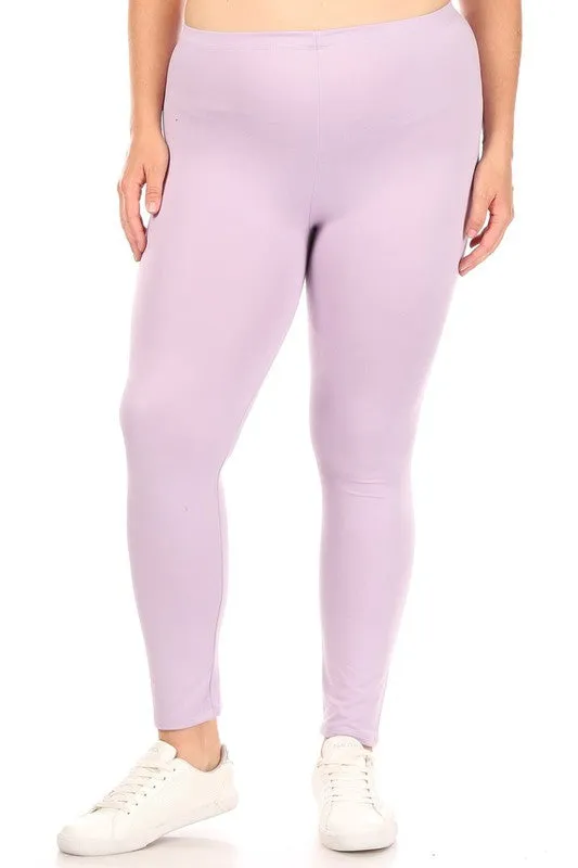 Plus Solid high rise Fitted leggings