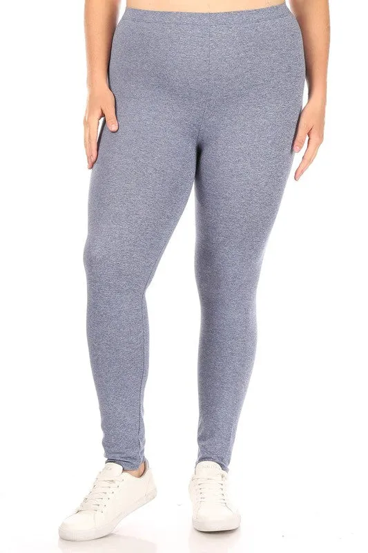 Plus Solid high rise Fitted leggings