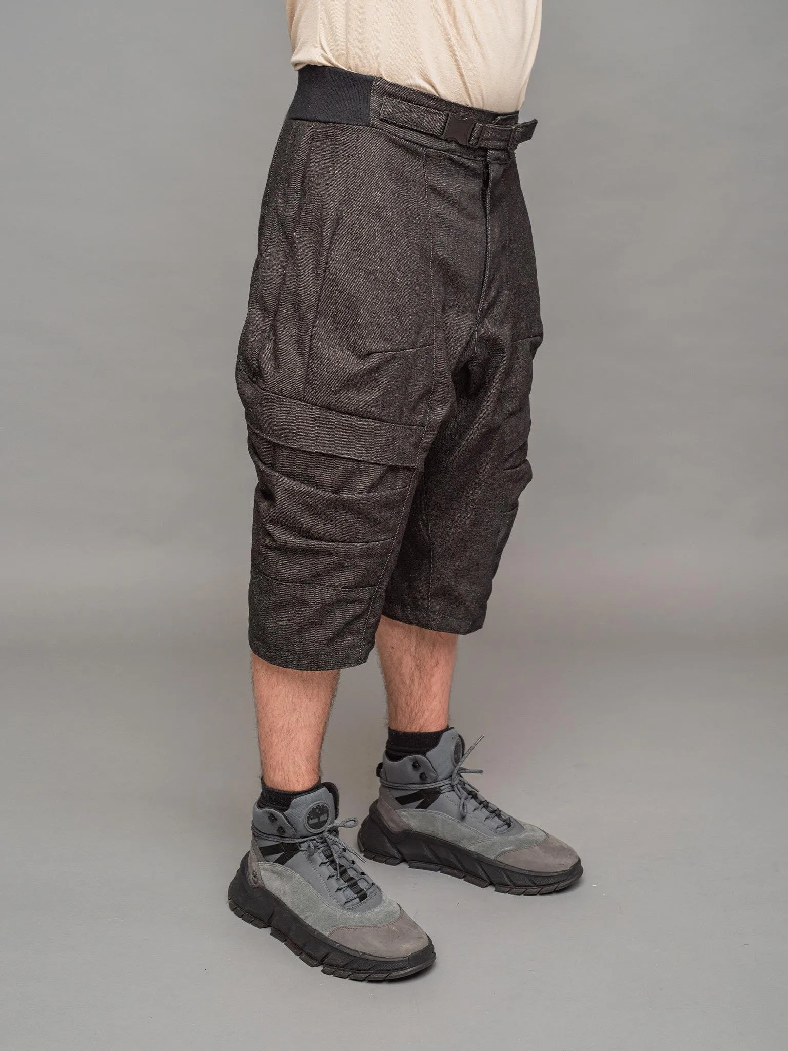 Rhidian  Men's Drop Crotch Cargo Shorts - 12oz Denim