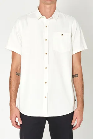 ROLLAS Mens Men At Work Hemp Short Sleeve Shirt - White