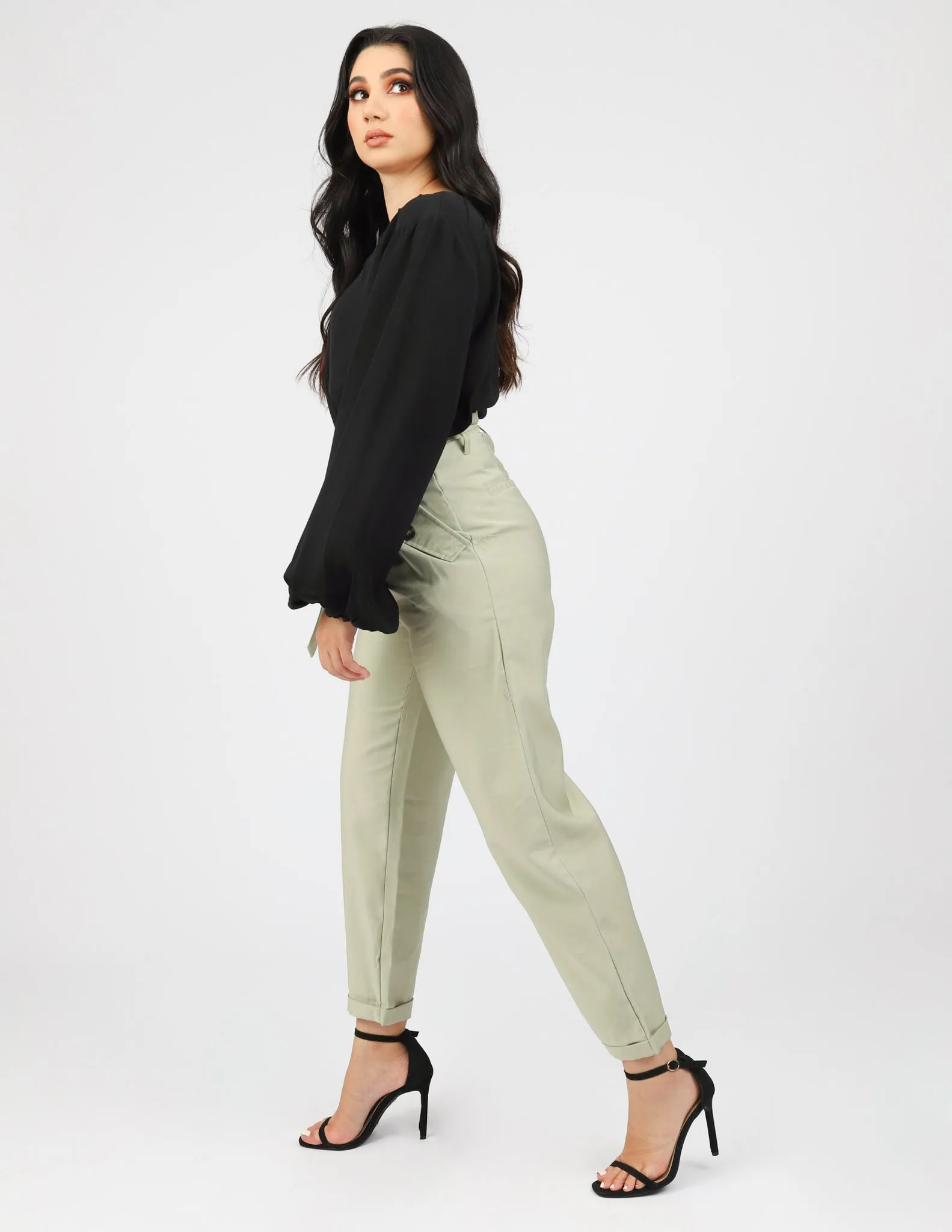 Ruffle Top Button Pants