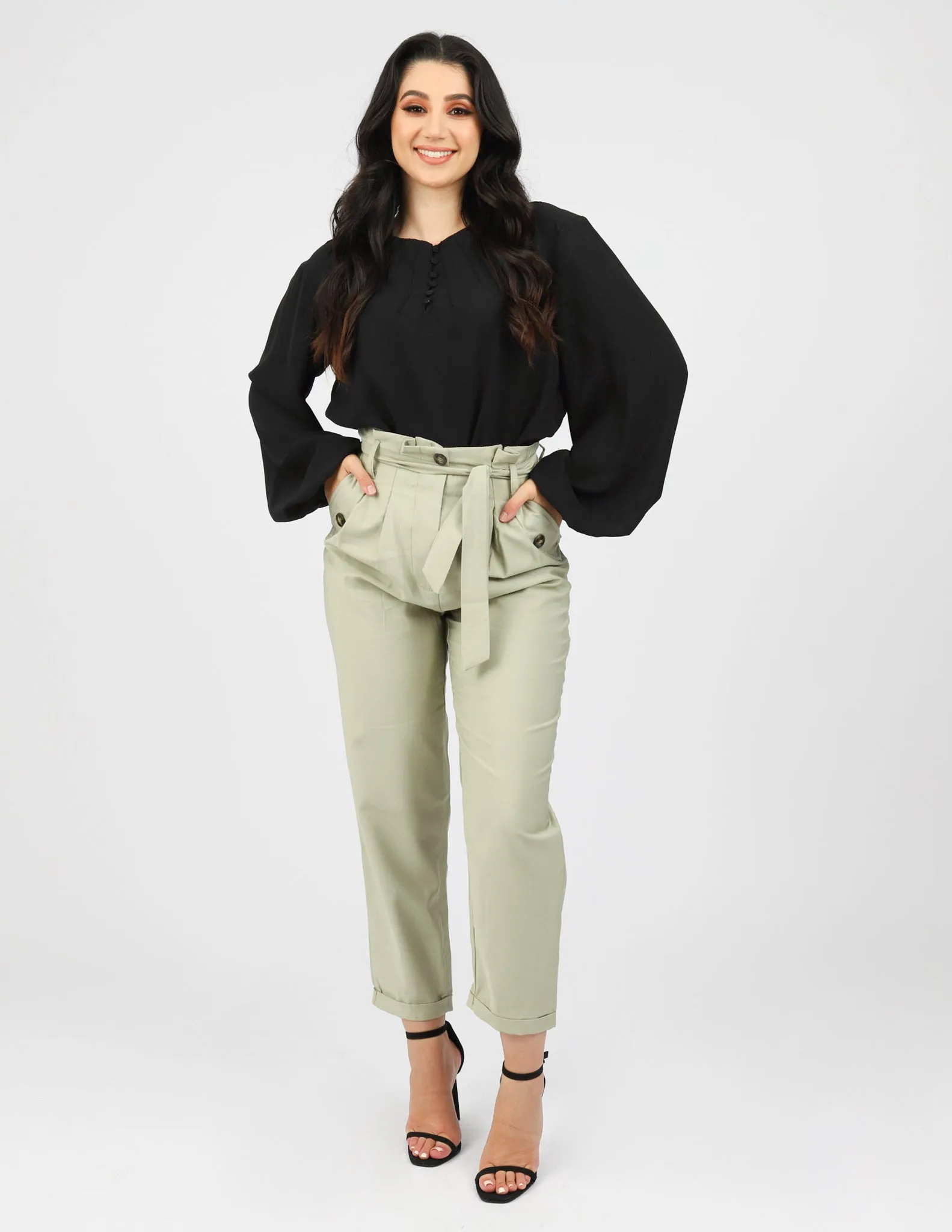 Ruffle Top Button Pants