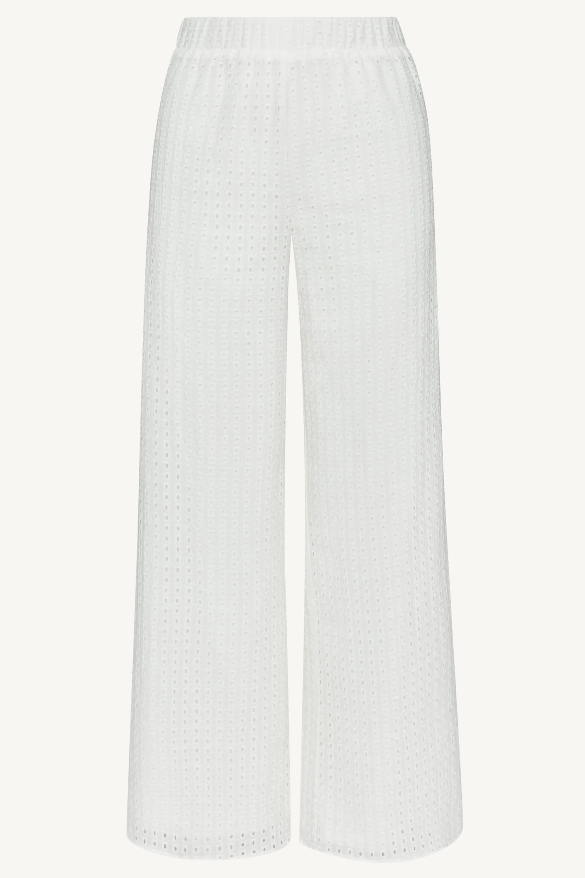 Sadie White Eyelet Wide Leg Pants