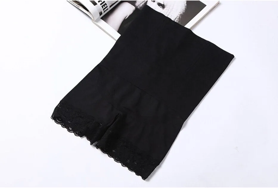 SH-0002 Lady high waist lift buttocks seamless body shaper underwear lace waist safety pants shaping shorts