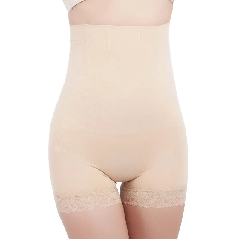 SH-0002 Lady high waist lift buttocks seamless body shaper underwear lace waist safety pants shaping shorts