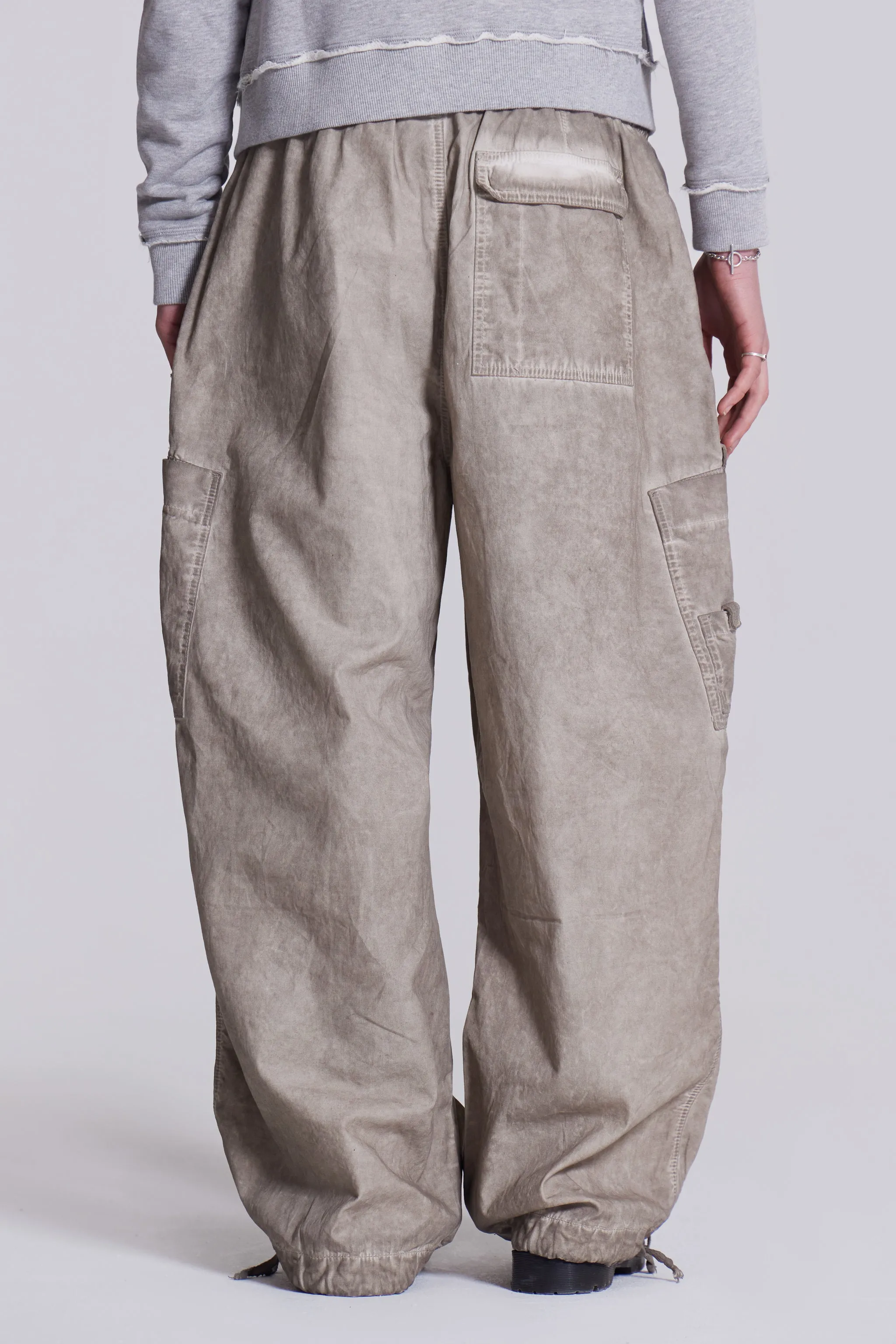 Stone Oil Wash Parachute Pants