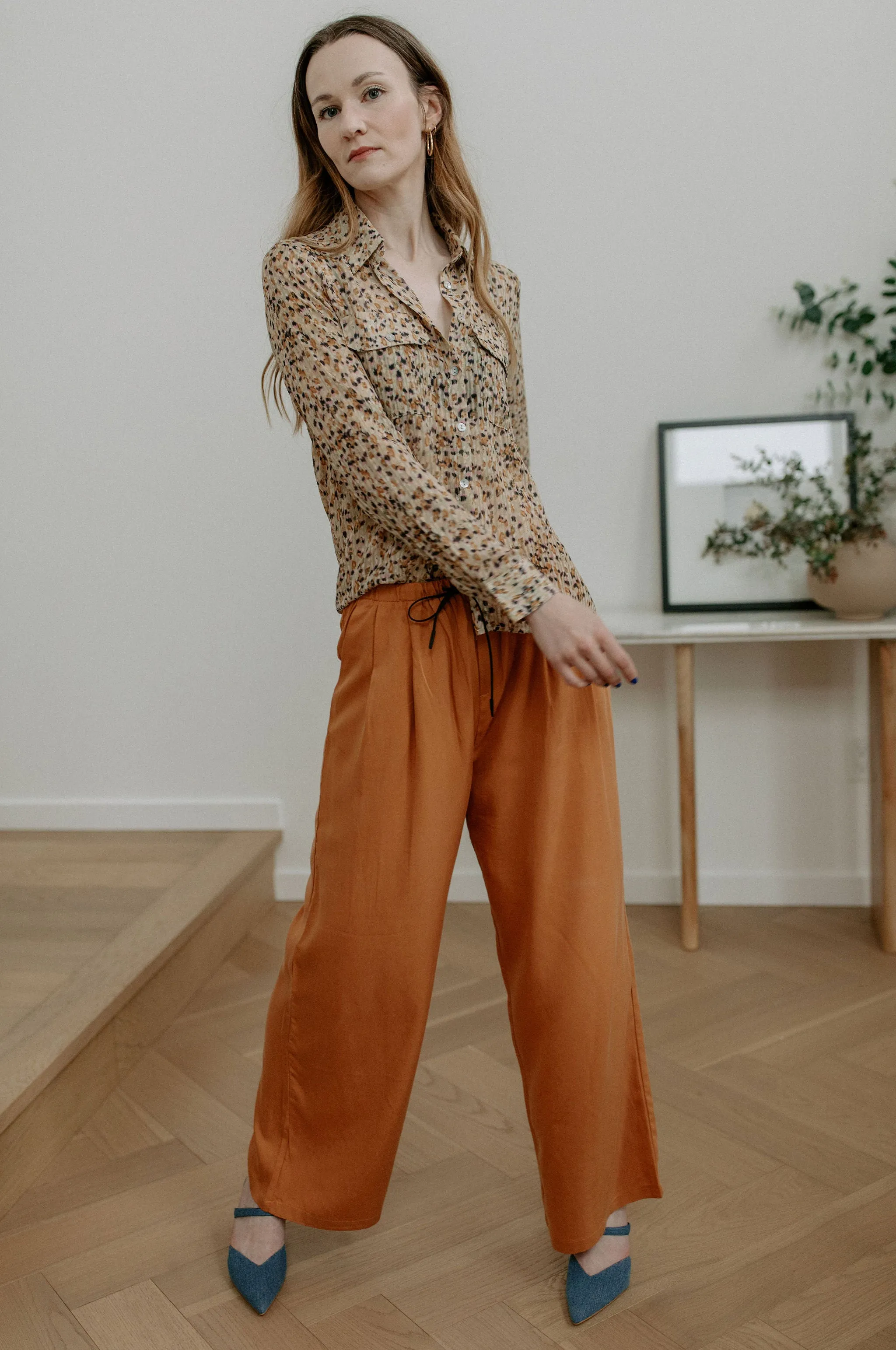 The Martine Leather Tie Pant