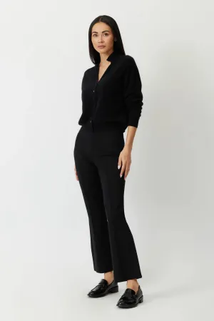 The Porterfield - Black Cropped Flare Pants with Pin Tuck