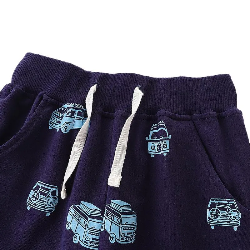 Toddler Boy's Bus Print Casual Pants