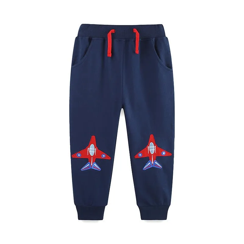 Toddler/Kid Boy Red Airplane Design Pants