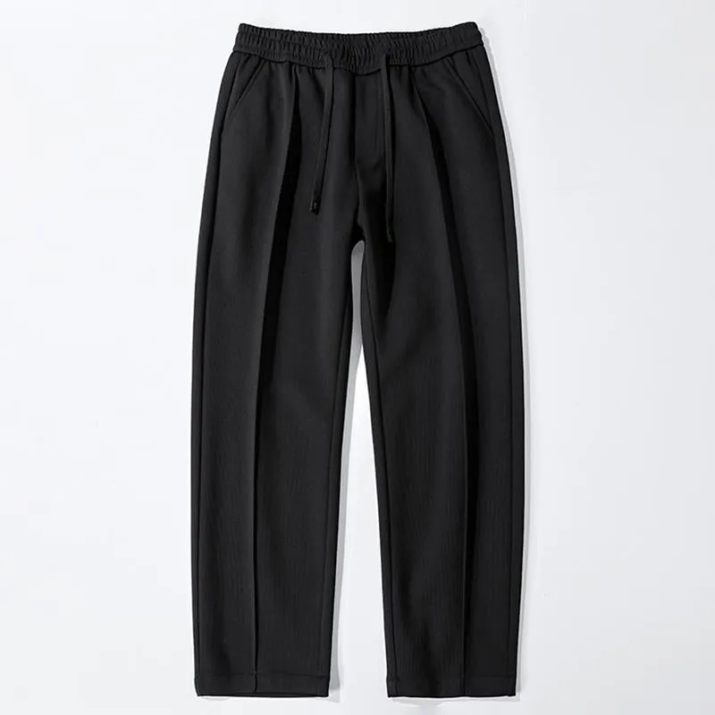 Wide-Leg Comfortable Knitted Elastic Waist Loose Fit Sports Straight Versatile Elasticity Pants