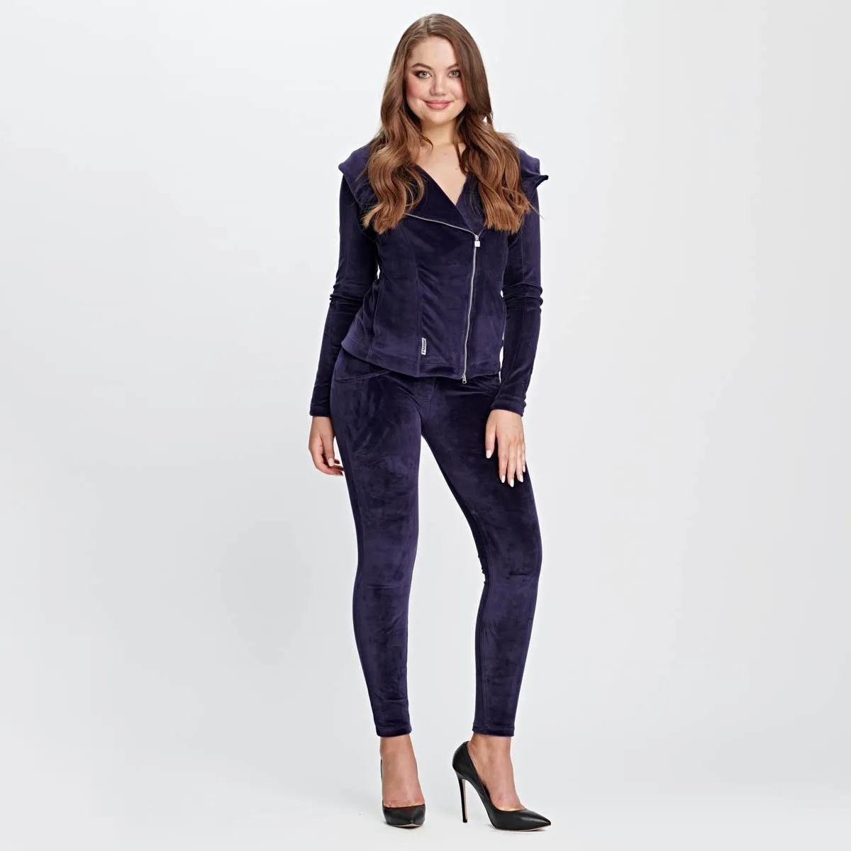 WR.UP® Velvet Set - Mid Waist - Full Length - Violet Tracksuit Set