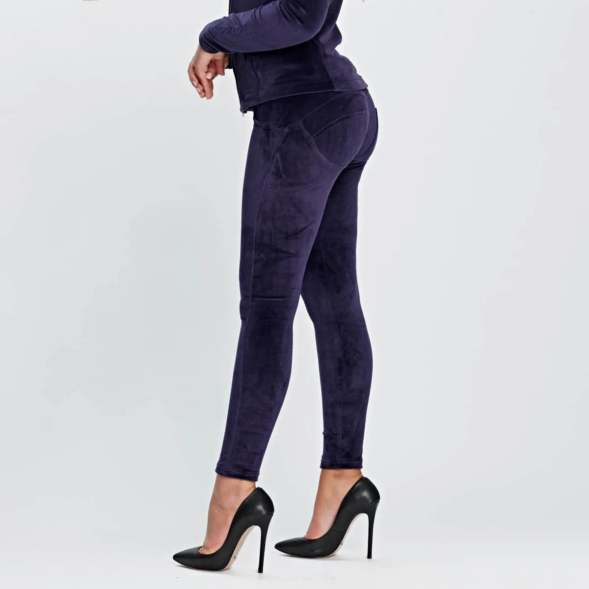 WR.UP® Velvet Set - Mid Waist - Full Length - Violet Tracksuit Set